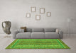 Machine Washable Abstract Green Modern Area Rugs in a Living Room,, wshabs2891grn