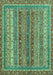 Machine Washable Abstract Turquoise Modern Area Rugs, wshabs2891turq