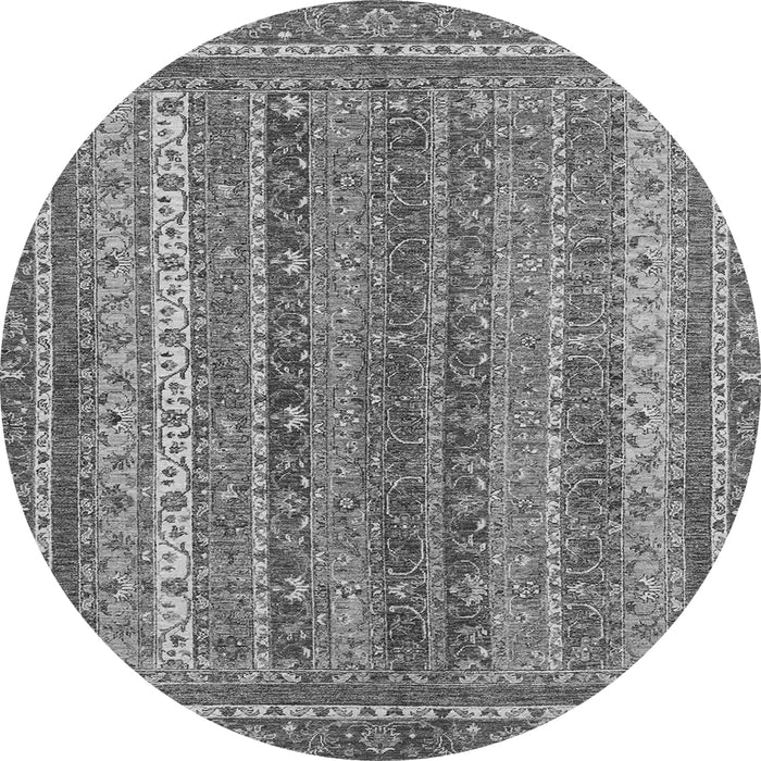 Round Machine Washable Abstract Gray Modern Rug, wshabs2891gry