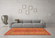 Machine Washable Abstract Orange Modern Area Rugs in a Living Room, wshabs2891org