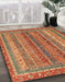 Abstract Red Modern Rug in Family Room, abs2891