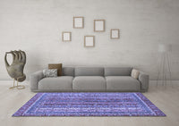 Machine Washable Abstract Blue Modern Rug, wshabs2891blu