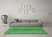 Machine Washable Abstract Emerald Green Modern Area Rugs in a Living Room,, wshabs2891emgrn