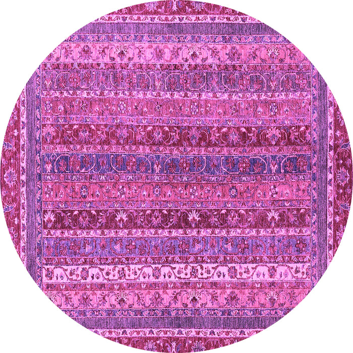 Round Machine Washable Abstract Purple Modern Area Rugs, wshabs2891pur