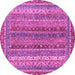 Round Machine Washable Abstract Purple Modern Area Rugs, wshabs2891pur