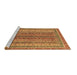 Sideview of Machine Washable Abstract Brown Modern Rug, wshabs2891brn