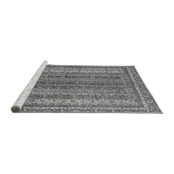 Sideview of Machine Washable Abstract Gray Modern Rug, wshabs2891gry