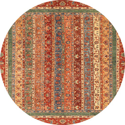 Round Abstract Red Modern Rug, abs2891