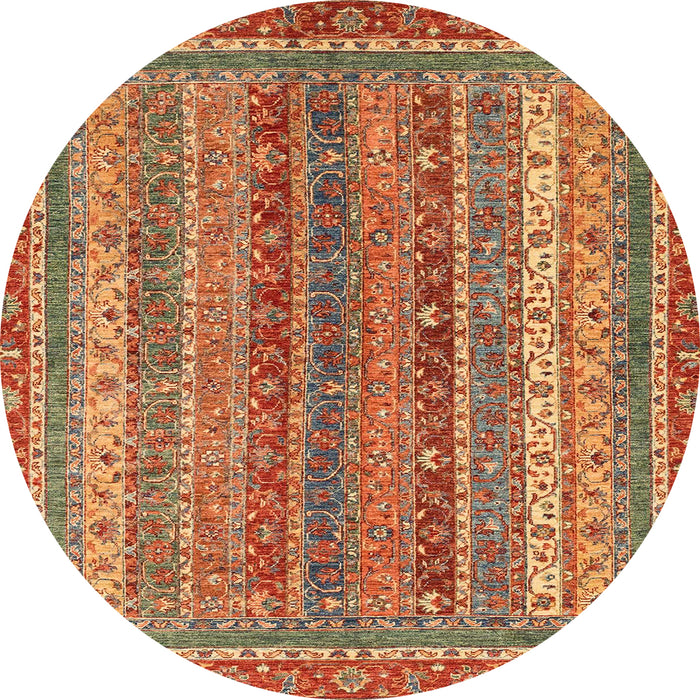 Round Abstract Red Modern Rug, abs2891
