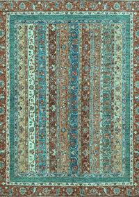 Abstract Light Blue Modern Rug, abs2891lblu