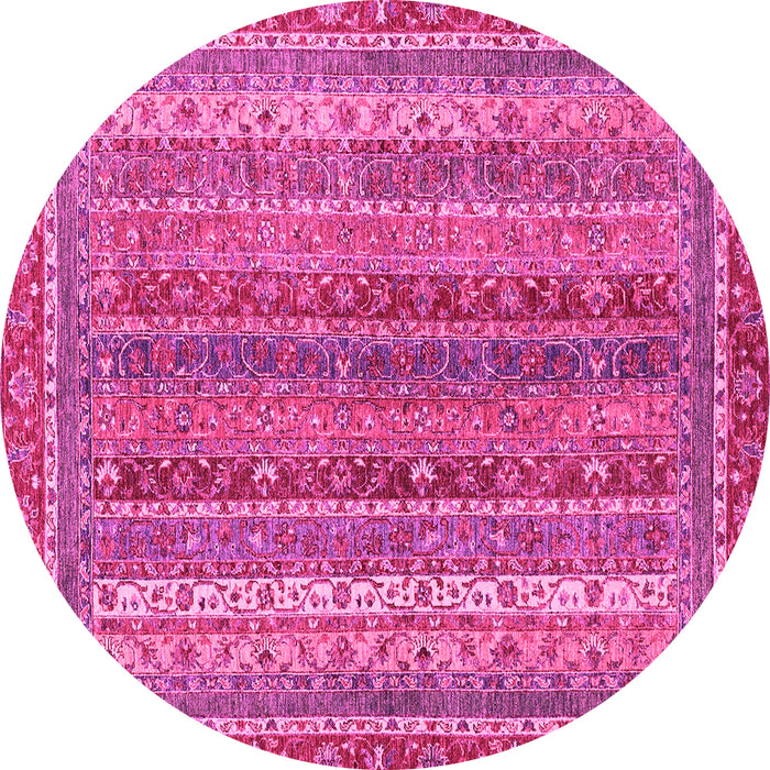 Round Abstract Pink Modern Rug, abs2891pnk