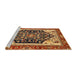 Sideview of Machine Washable Abstract Gold Rug, wshabs2892