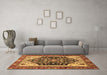 Machine Washable Abstract Brown Modern Rug in a Living Room,, wshabs2892brn