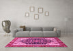 Machine Washable Abstract Pink Modern Rug in a Living Room, wshabs2892pnk