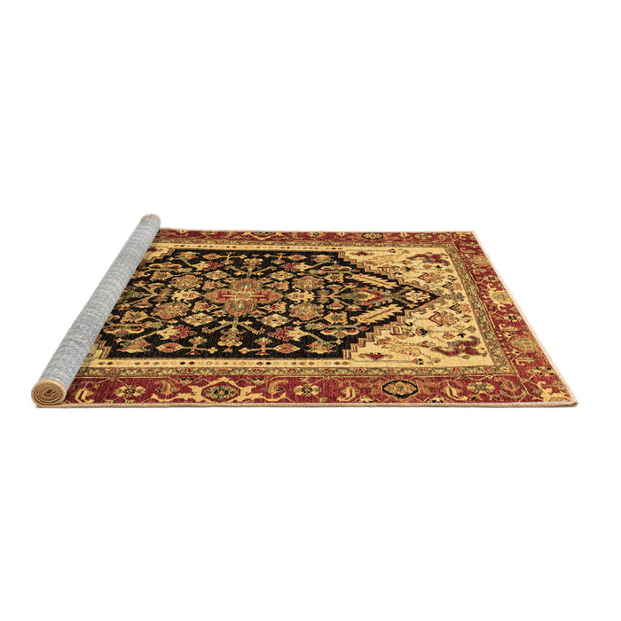 Sideview of Machine Washable Abstract Brown Modern Rug, wshabs2892brn