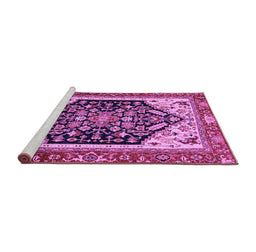 Sideview of Machine Washable Abstract Purple Modern Area Rugs, wshabs2892pur