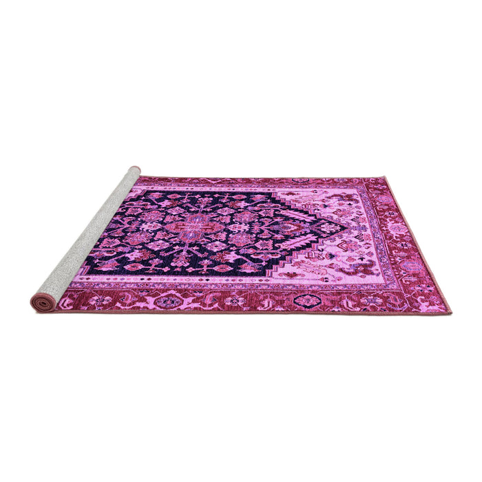 Sideview of Machine Washable Abstract Purple Modern Area Rugs, wshabs2892pur