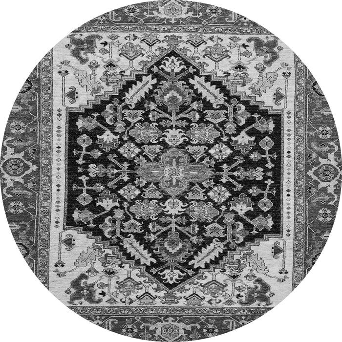 Round Abstract Gray Modern Rug, abs2892gry