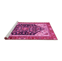 Sideview of Machine Washable Abstract Pink Modern Rug, wshabs2892pnk