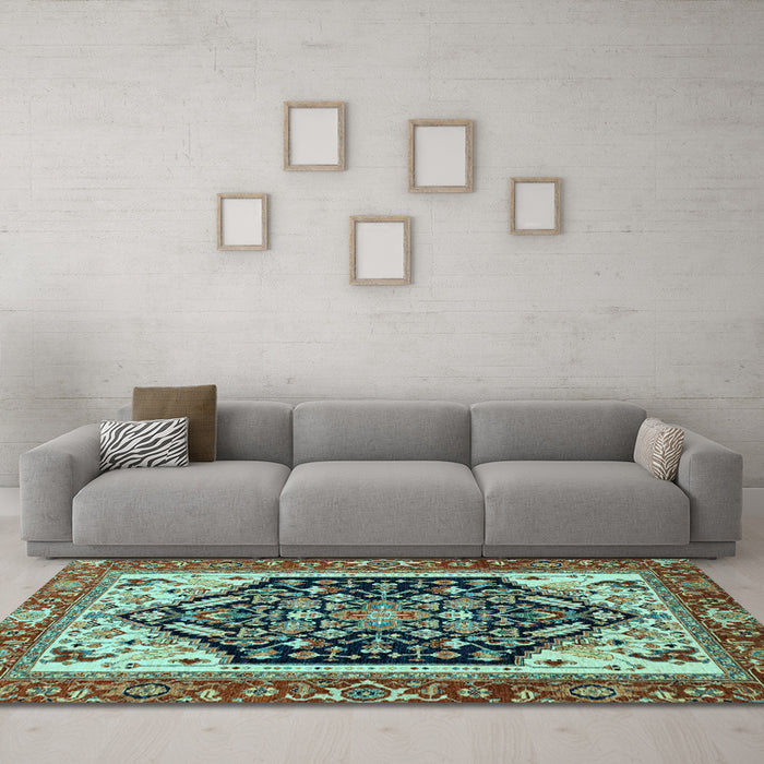 Machine Washable Abstract Light Blue Modern Rug in a Living Room, wshabs2892lblu