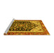 Sideview of Machine Washable Abstract Yellow Modern Rug, wshabs2892yw