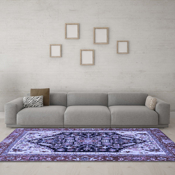 Machine Washable Abstract Blue Modern Rug in a Living Room, wshabs2892blu