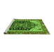 Sideview of Machine Washable Abstract Green Modern Area Rugs, wshabs2892grn