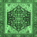 Square Abstract Emerald Green Modern Rug, abs2892emgrn