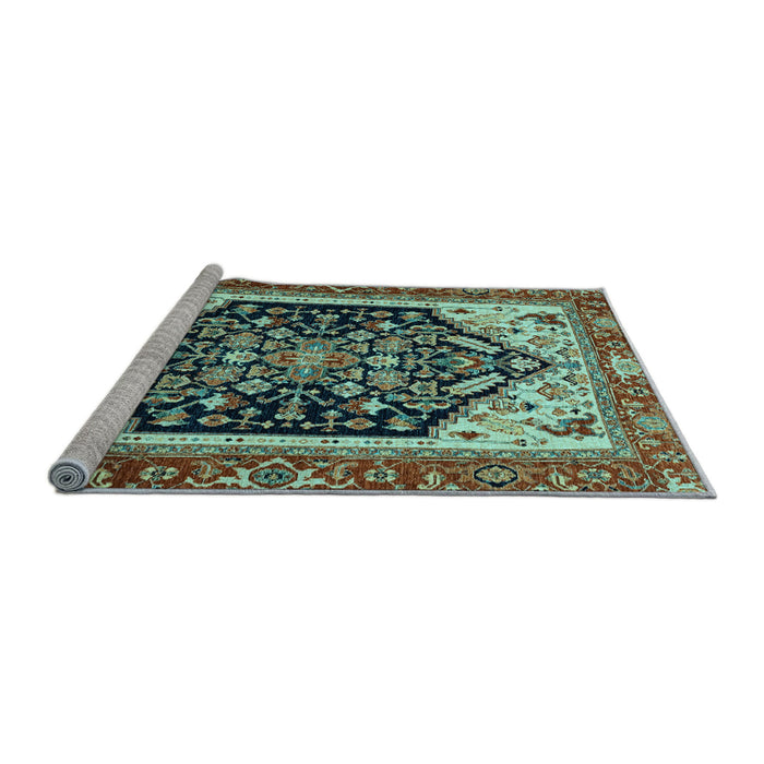 Sideview of Machine Washable Abstract Light Blue Modern Rug, wshabs2892lblu
