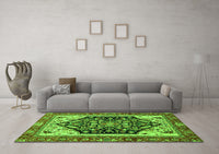 Machine Washable Abstract Green Modern Rug, wshabs2892grn