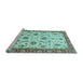 Sideview of Machine Washable Oriental Light Blue Traditional Rug, wshabs2893lblu