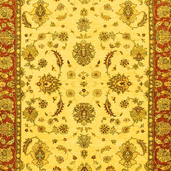 Machine Washable Oriental Yellow Traditional Rug, wshabs2893yw