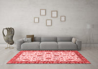 Machine Washable Oriental Red Traditional Rug, wshabs2893red