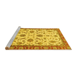 Sideview of Machine Washable Oriental Yellow Traditional Rug, wshabs2893yw