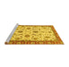 Sideview of Machine Washable Oriental Yellow Traditional Rug, wshabs2893yw