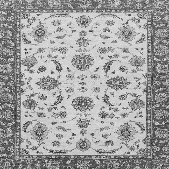 Square Machine Washable Oriental Gray Traditional Rug, wshabs2893gry