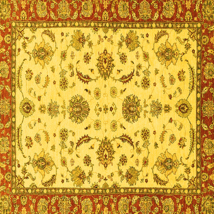 Square Oriental Yellow Traditional Rug, abs2893yw