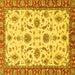 Square Oriental Yellow Traditional Rug, abs2893yw