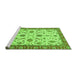 Sideview of Machine Washable Oriental Green Traditional Area Rugs, wshabs2893grn