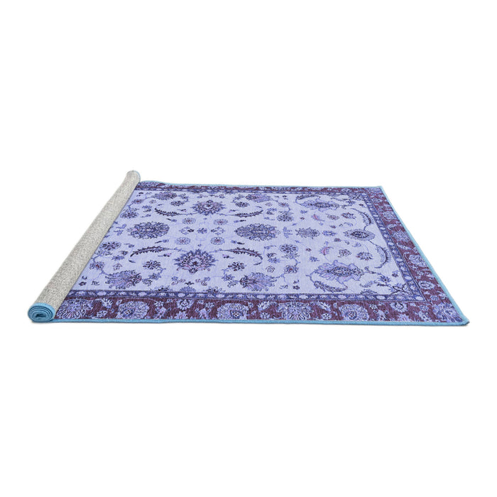 Sideview of Machine Washable Oriental Blue Traditional Rug, wshabs2893blu