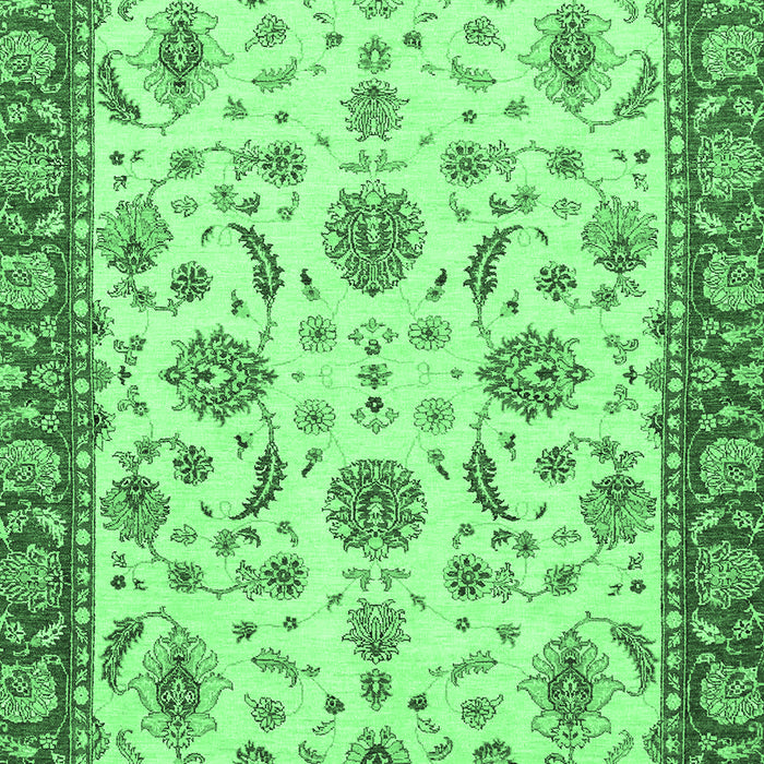 Machine Washable Oriental Emerald Green Traditional Area Rugs, wshabs2893emgrn