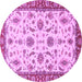 Round Oriental Purple Traditional Rug, abs2893pur