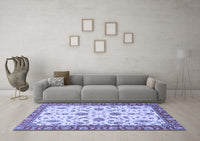 Machine Washable Oriental Blue Traditional Rug, wshabs2893blu