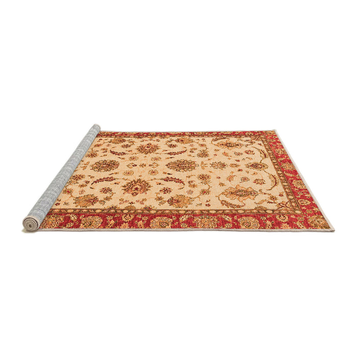 Sideview of Machine Washable Oriental Orange Traditional Area Rugs, wshabs2893org