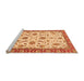 Sideview of Machine Washable Oriental Orange Traditional Area Rugs, wshabs2893org