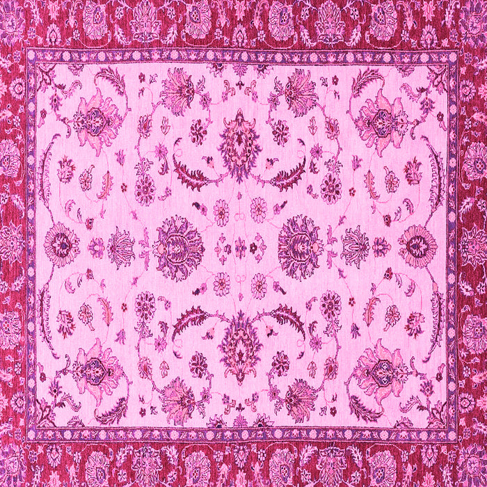 Square Machine Washable Oriental Pink Traditional Rug, wshabs2893pnk