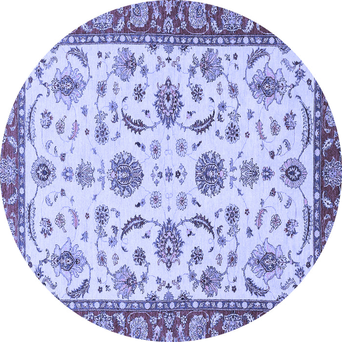 Round Oriental Blue Traditional Rug, abs2893blu