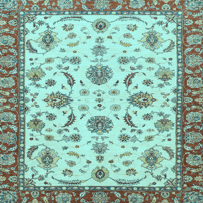 Square Oriental Light Blue Traditional Rug, abs2893lblu