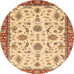 Round Machine Washable Abstract Red Rug, wshabs2893