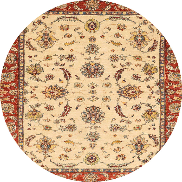 Round Machine Washable Abstract Red Rug, wshabs2893